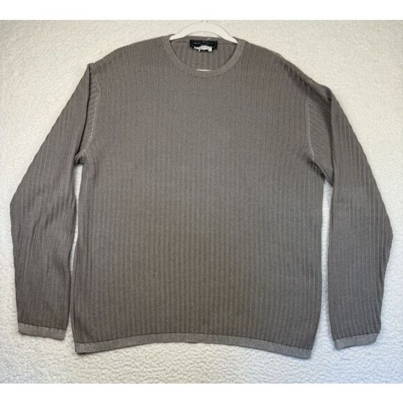 Salvatore Ferragamo Sweater Mens Large Stripe Knit Crewneck Pullover Italy - Picture 1 of 7